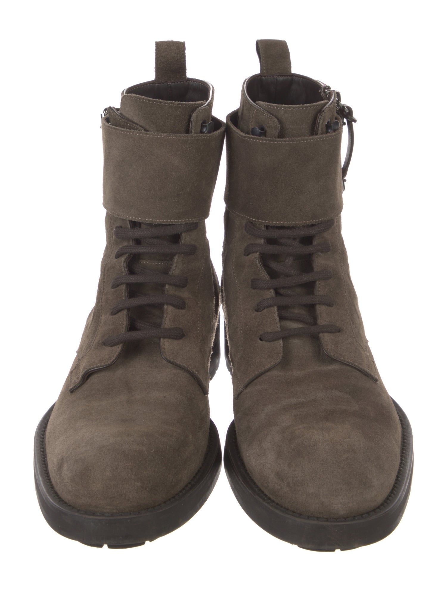 Louis Vuitton Ranger Damier Ebene Pattern Lace-Up Boots