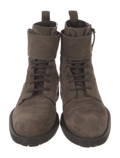 Louis Vuitton Ranger Damier Ebene Pattern Lace-Up Boots