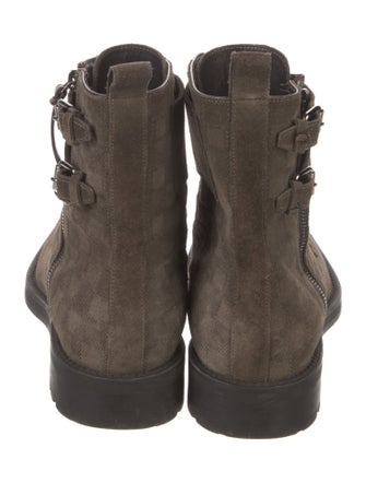 Louis Vuitton Ranger Damier Ebene Pattern Lace-Up Boots