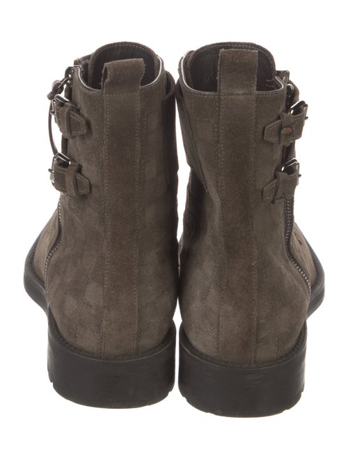 Louis Vuitton Ranger Damier Ebene Pattern Lace-Up Boots