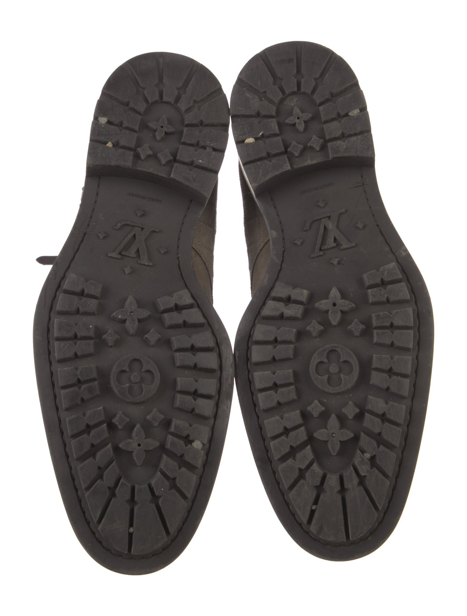 Louis Vuitton Ranger Damier Ebene Pattern Lace-Up Boots