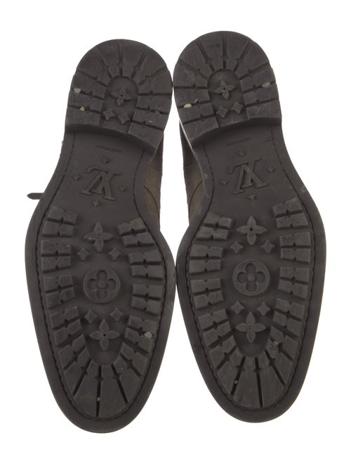 Louis Vuitton Ranger Damier Ebene Pattern Lace-Up Boots