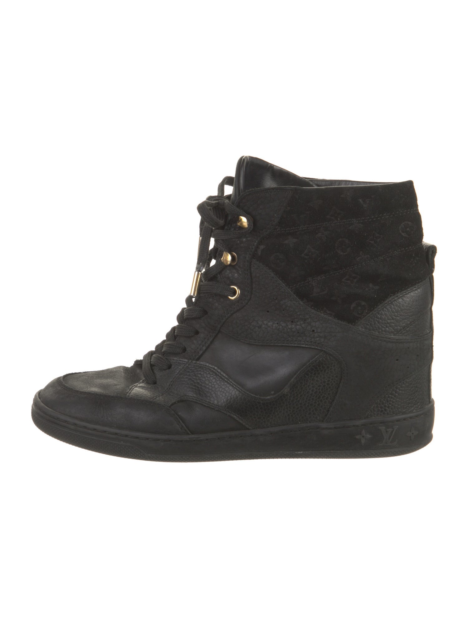 Louis Vuitton LV Monogram Leather Wedge Sneakers