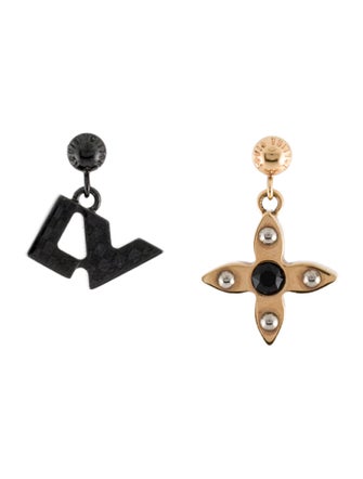 Louis Vuitton Crystal Love Letter Drop Earrings