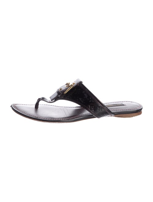Louis Vuitton LV Monogram Patent Leather Slides