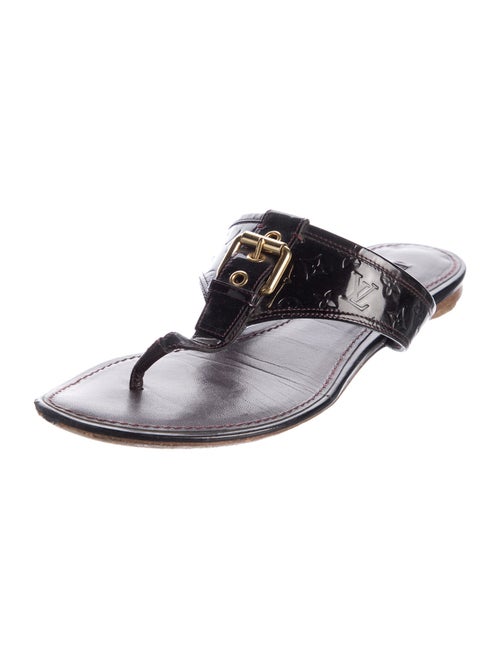 Louis Vuitton LV Monogram Patent Leather Slides