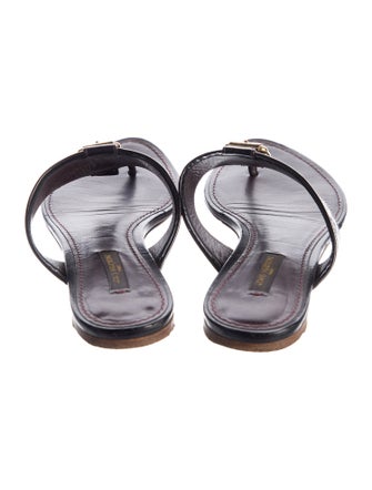 Louis Vuitton LV Monogram Patent Leather Slides