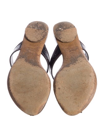 Louis Vuitton LV Monogram Patent Leather Slides