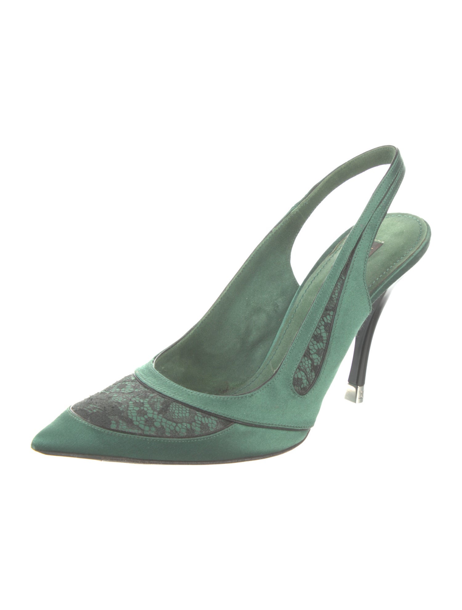 Louis Vuitton Satin Printed Slingback Pumps