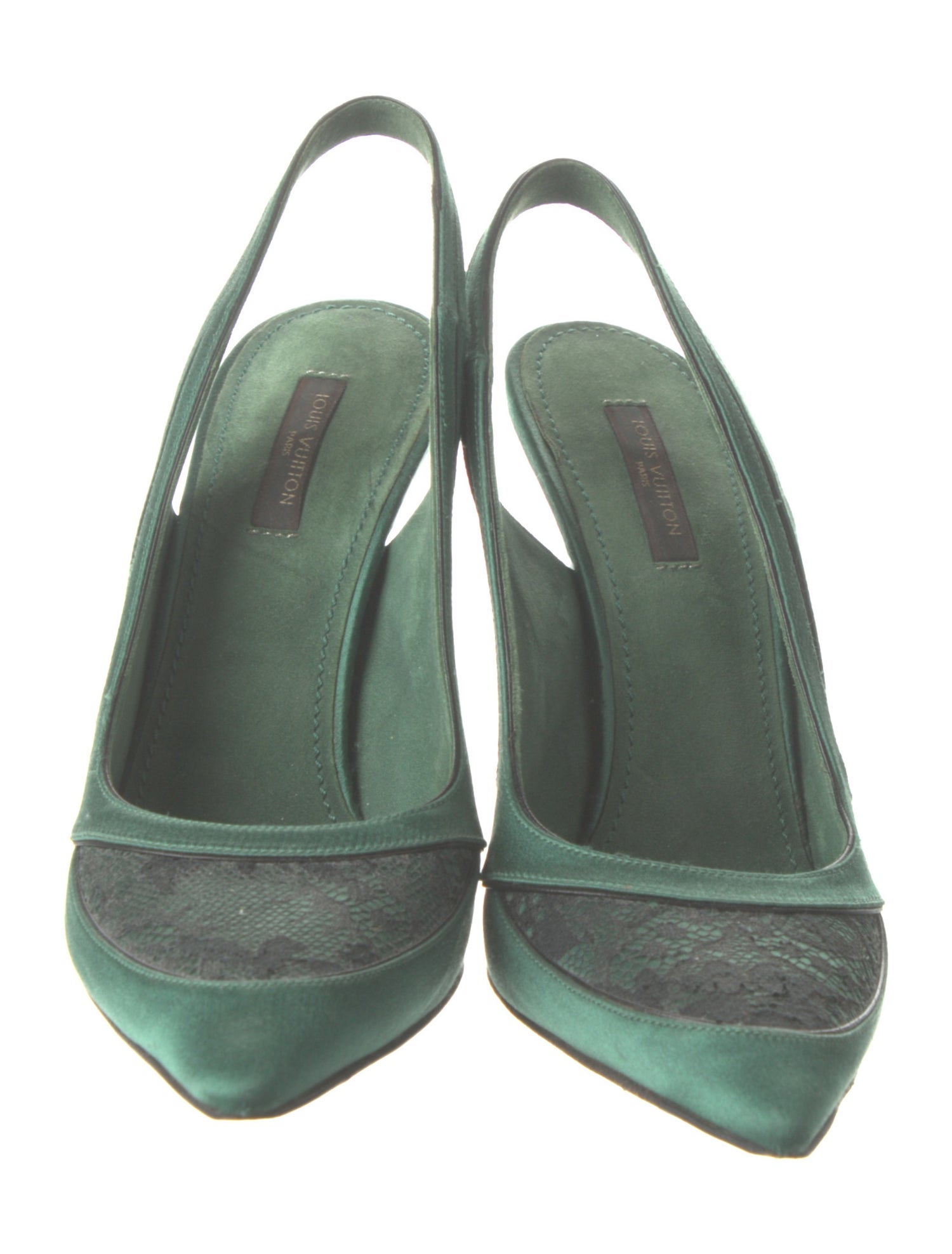 Louis Vuitton Satin Printed Slingback Pumps