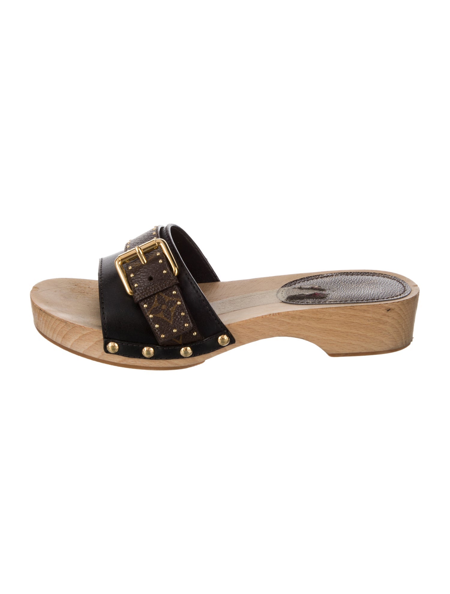 Louis Vuitton Monogram Pattern Leather Mules