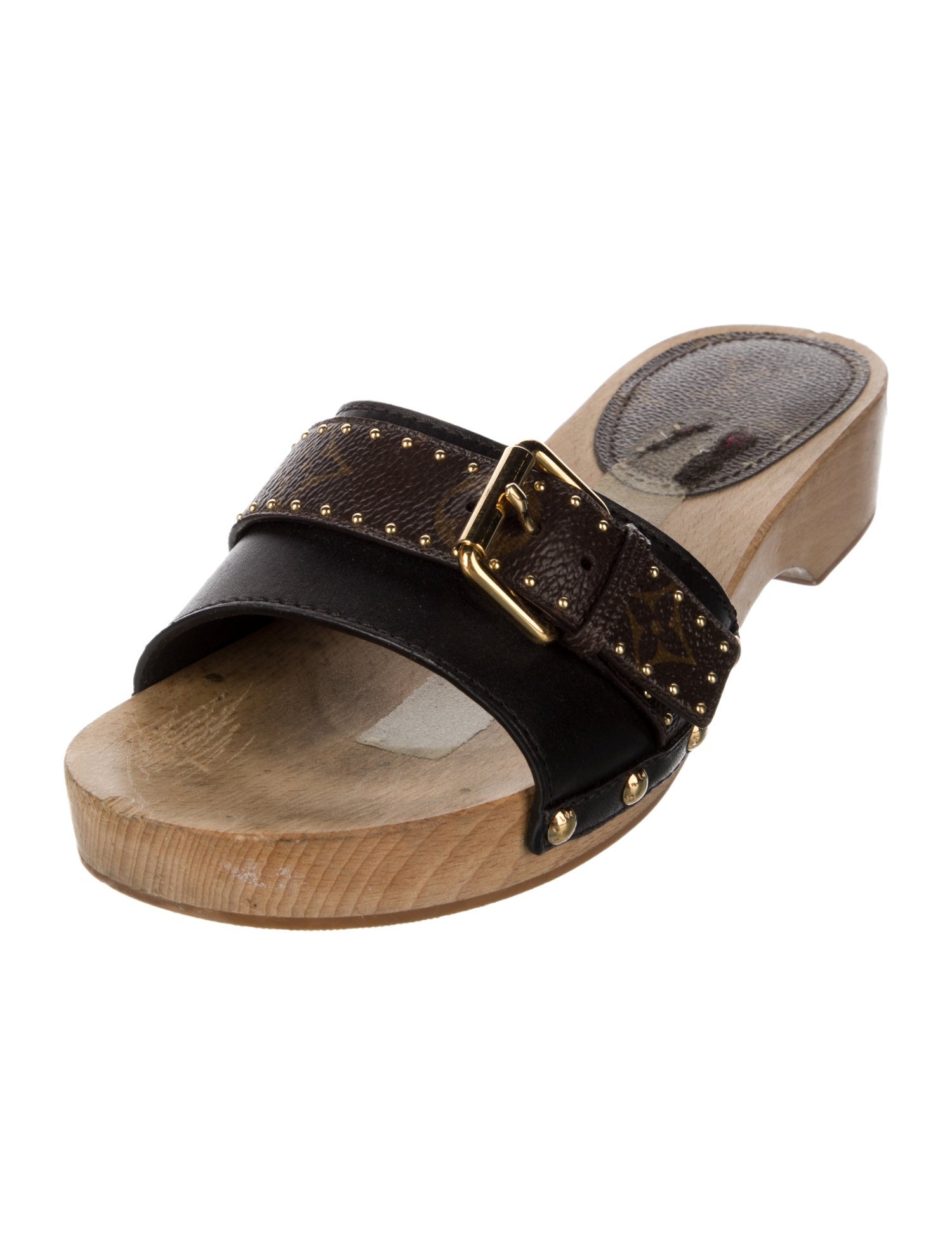 Louis Vuitton Monogram Pattern Leather Mules