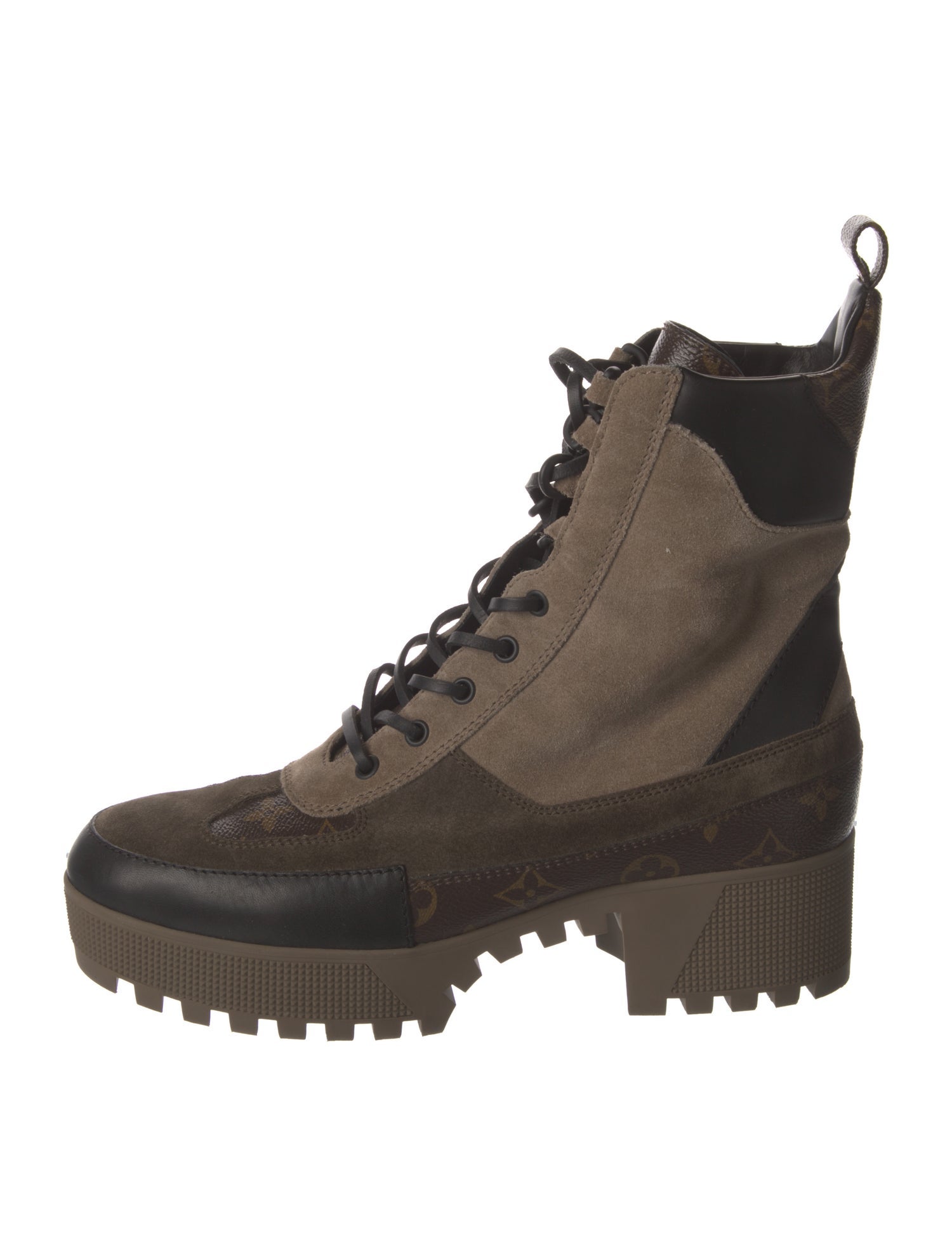 Louis Vuitton LV Monogram Suede Combat Boots