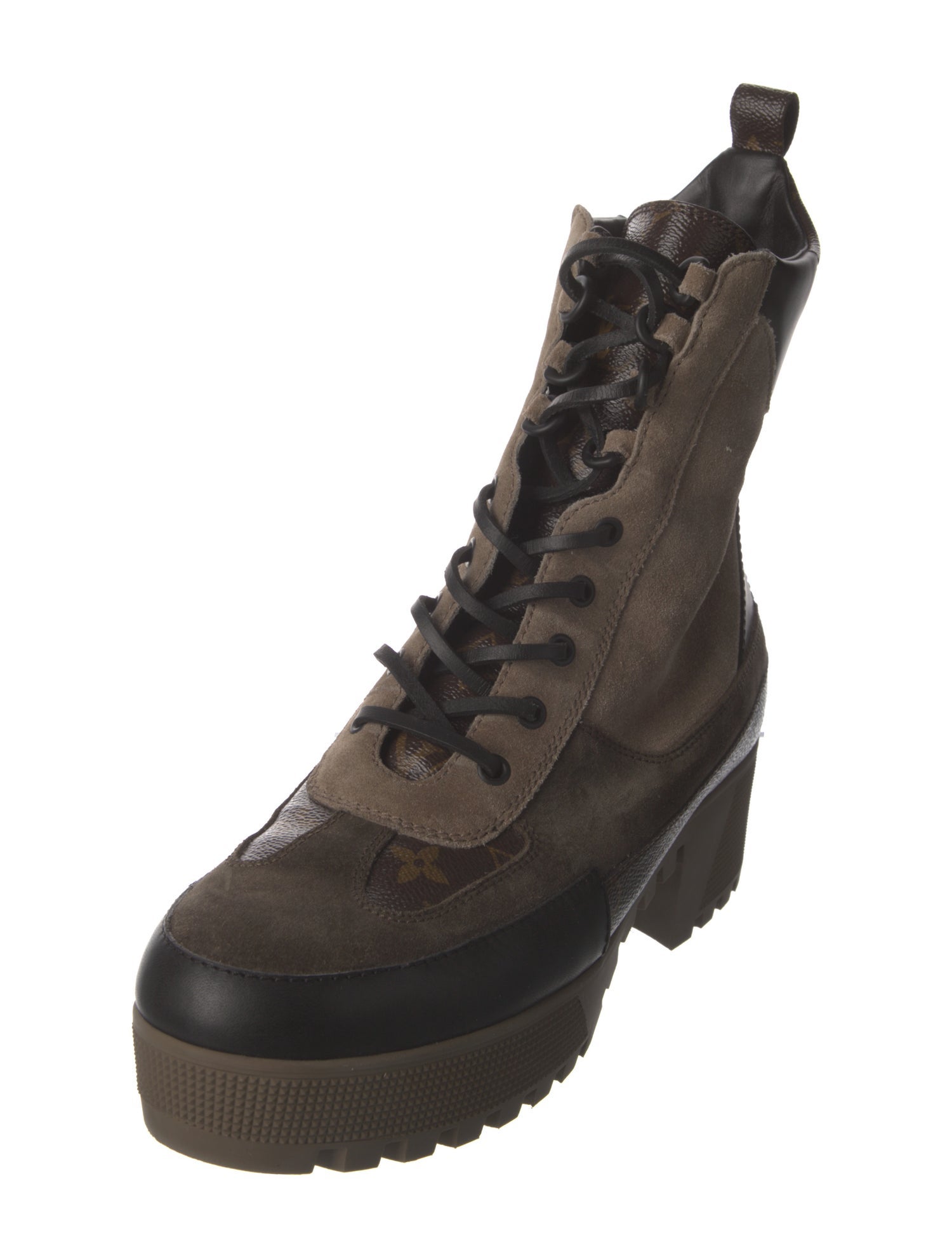 Louis Vuitton LV Monogram Suede Combat Boots