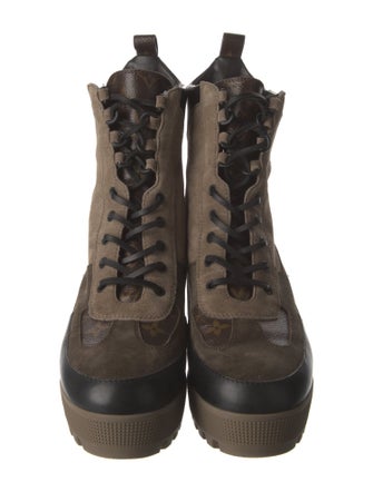 Louis Vuitton LV Monogram Suede Combat Boots