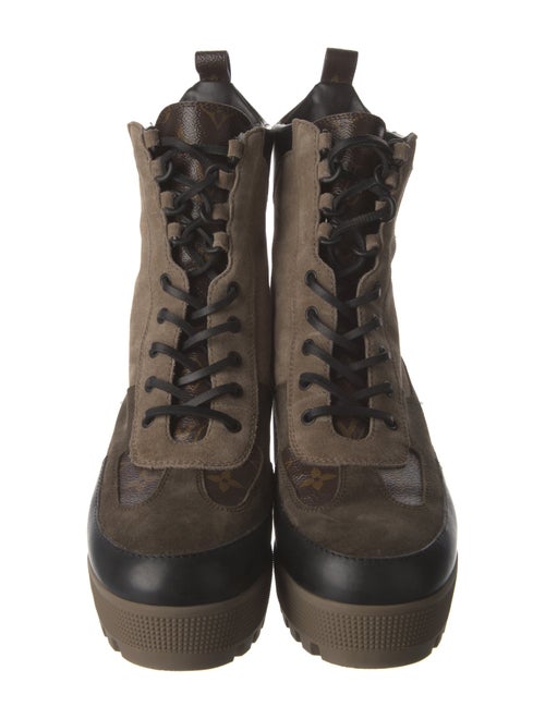Louis Vuitton LV Monogram Suede Combat Boots