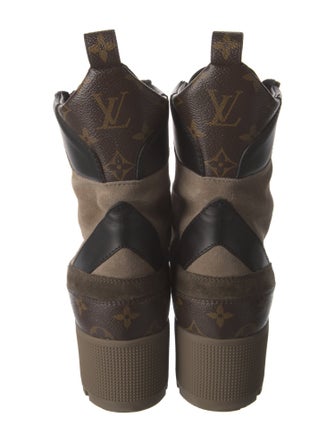 Louis Vuitton LV Monogram Suede Combat Boots