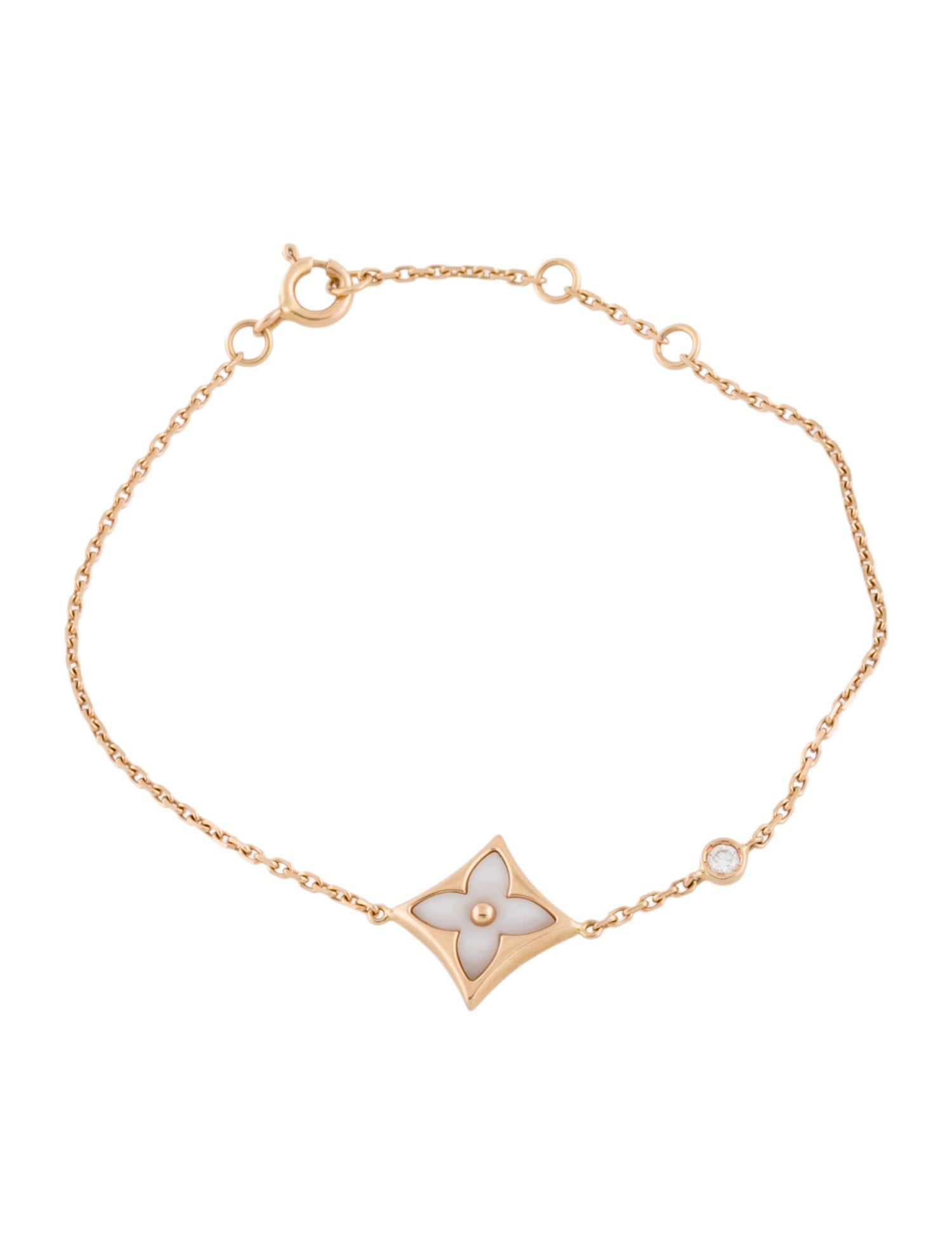 Louis Vuitton 18K Mother-Of-Pearl & Diamond Color Blossom BB Star Bracelet