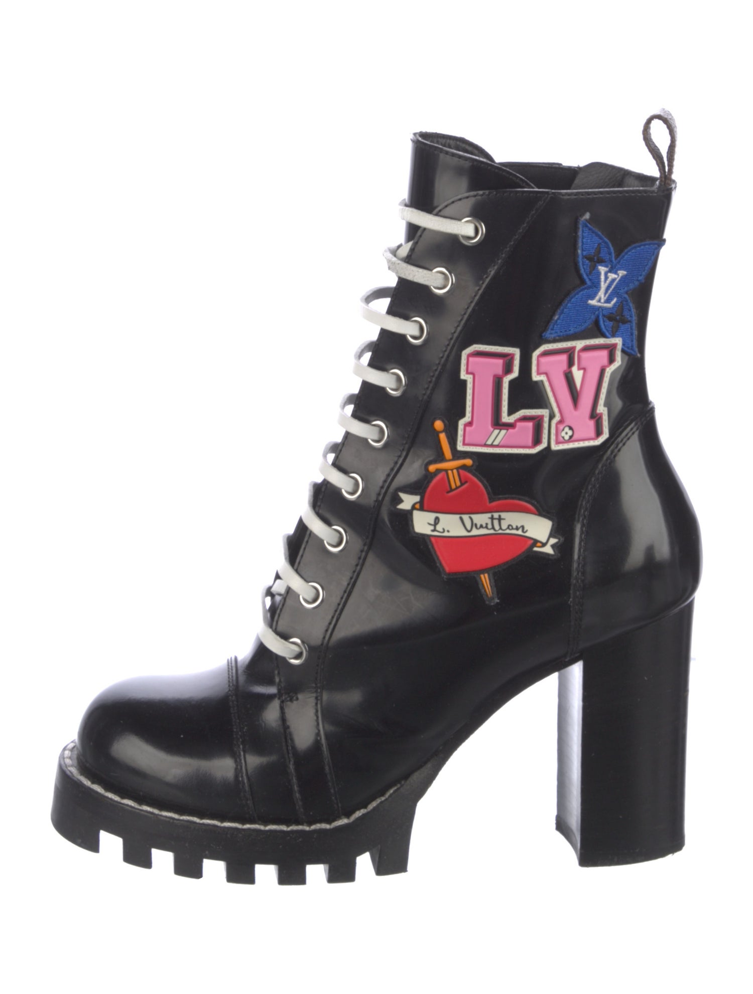 Louis Vuitton LV Monogram Leather Combat Boots