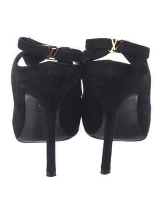 Louis Vuitton LV Monogram Suede Slingback Pumps