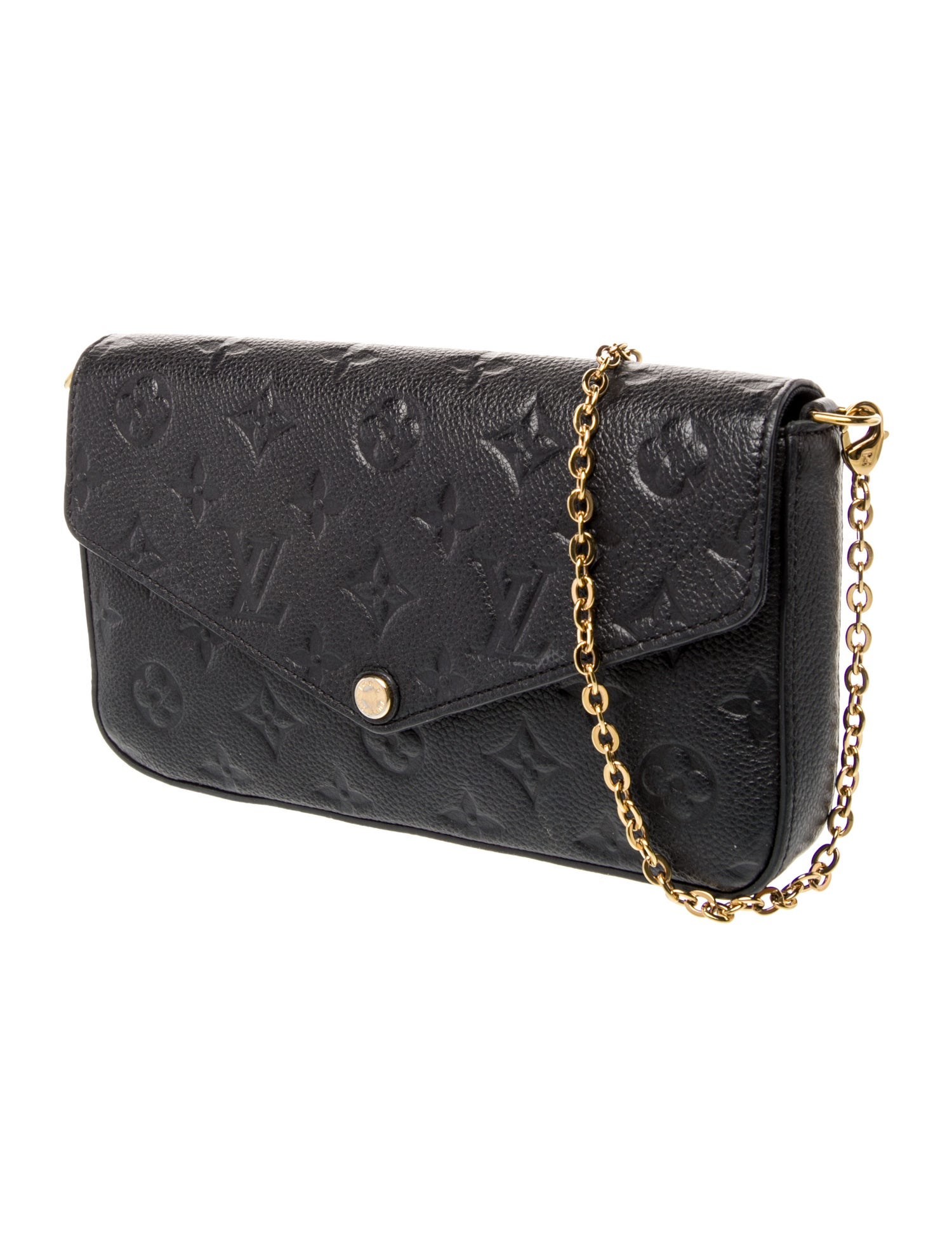 [Louis Vuitton] Louis Vuitton Monogram Empreinte Pochette Felicie Shoulder Bag M64064 Noir [Used] [Authenticated and Guaranteed Authentic] 194840