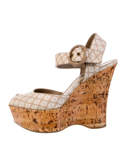 Louis Vuitton Canvas Printed Slingback Sandals