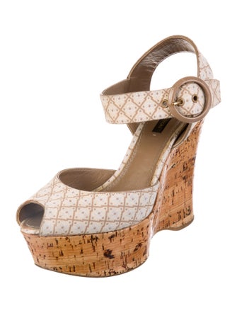 Louis Vuitton Canvas Printed Slingback Sandals