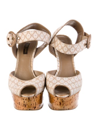Louis Vuitton Canvas Printed Slingback Sandals