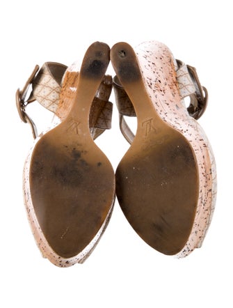 Louis Vuitton Canvas Printed Slingback Sandals