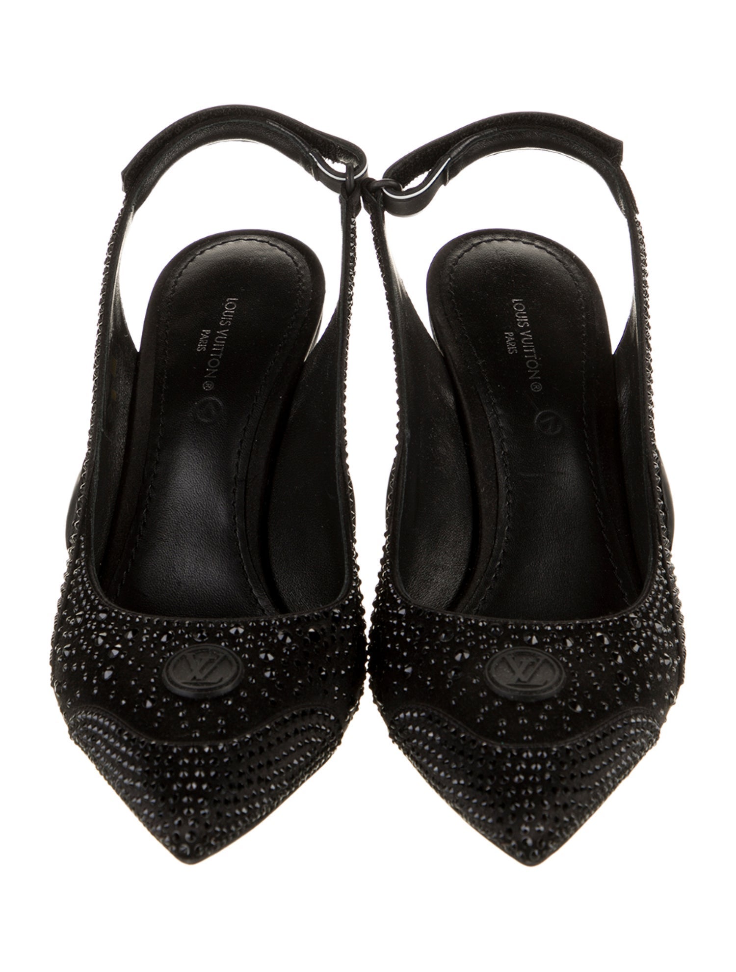 Louis Vuitton LV Monogram Leather Slingback Pumps