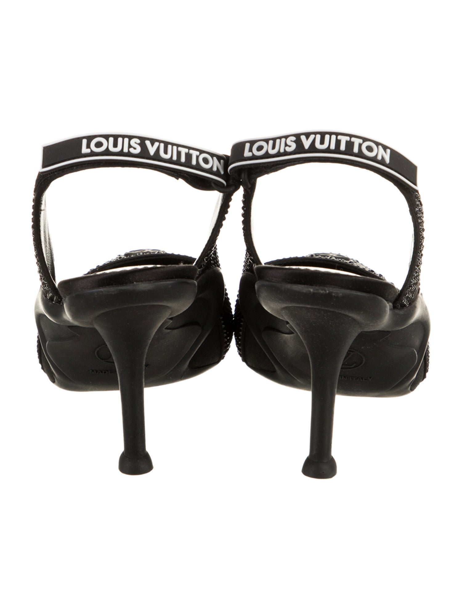 Louis Vuitton LV Monogram Leather Slingback Pumps