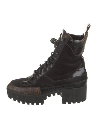 Louis Vuitton LV Monogram Suede Combat Boots