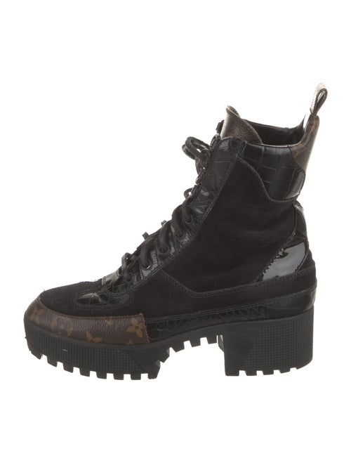 Louis Vuitton LV Monogram Suede Combat Boots