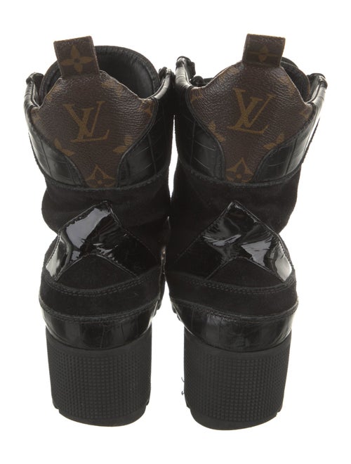 Louis Vuitton LV Monogram Suede Combat Boots