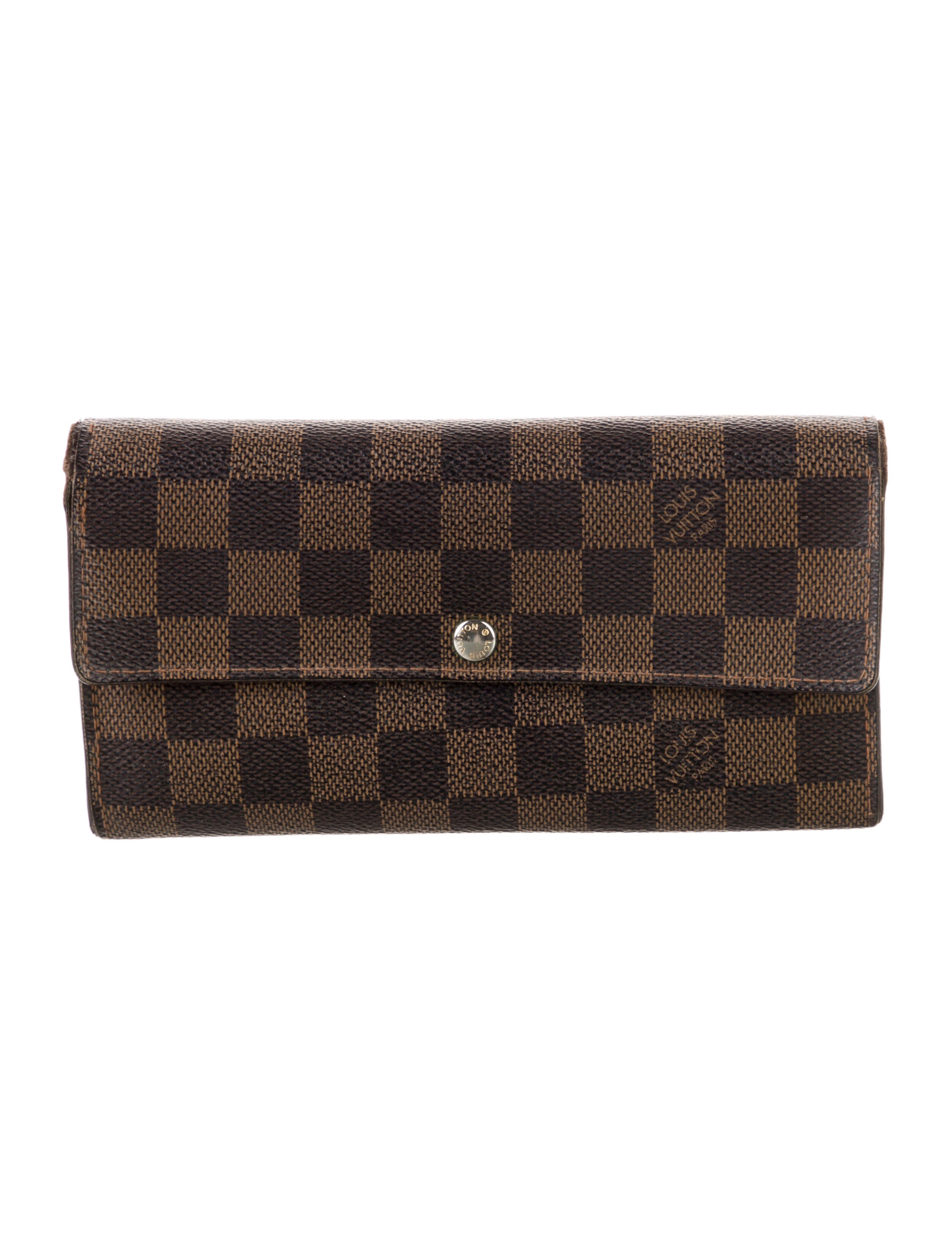 Louis Vuitton 2008 Damier Ebene Pattern Compact Wallet