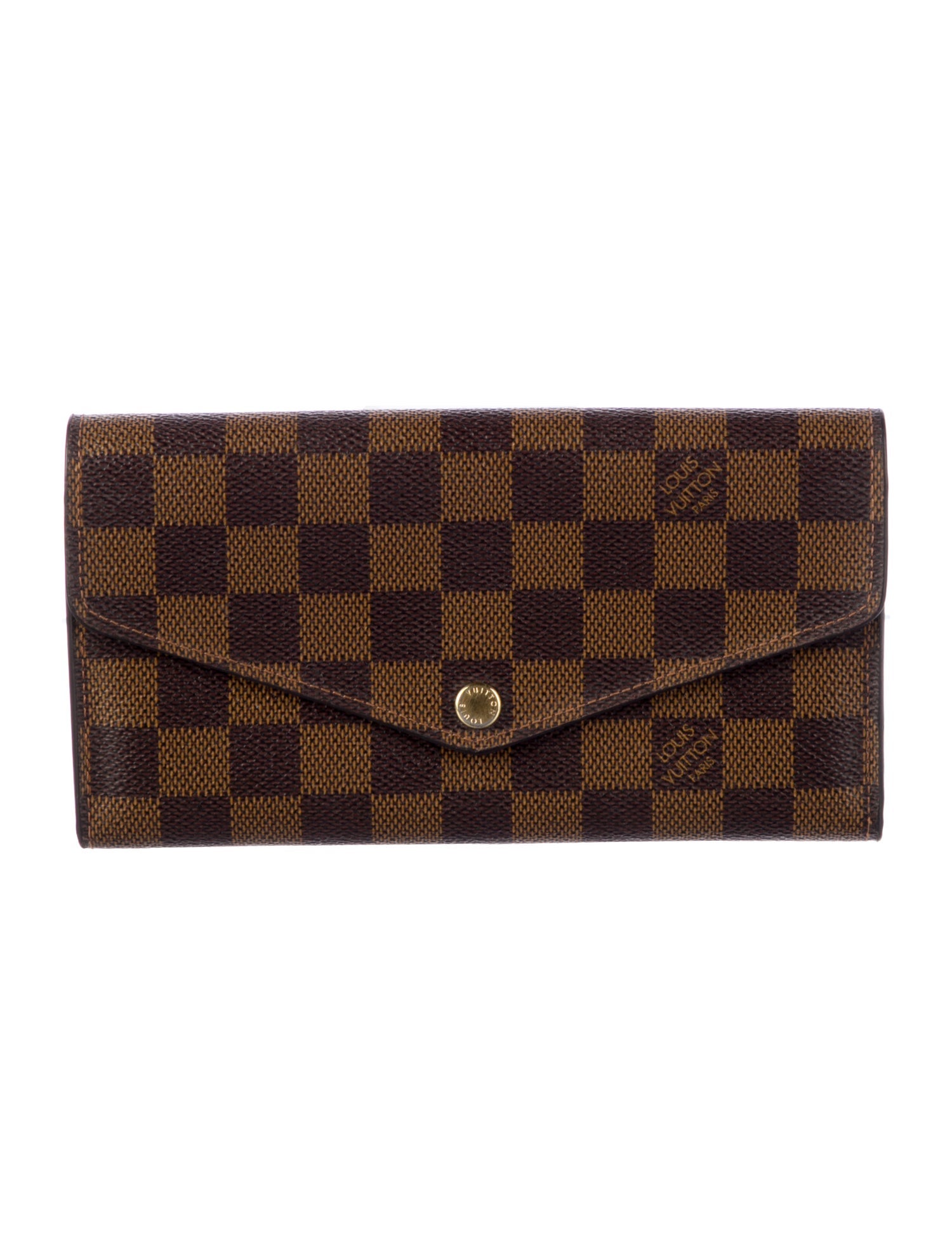 Louis Vuitton Damier Ebene Pattern Coated Canvas Sarah Wallet