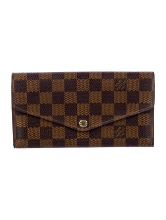 Louis Vuitton Damier Ebene Pattern Coated Canvas Sarah Wallet