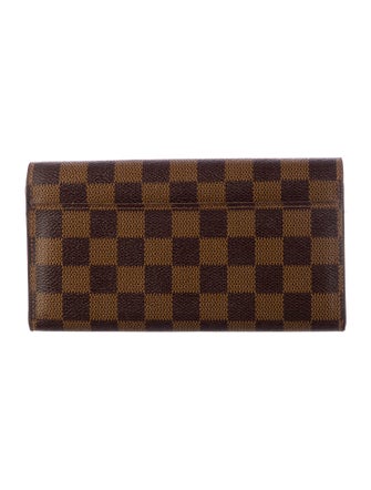 Louis Vuitton Damier Ebene Pattern Coated Canvas Sarah Wallet