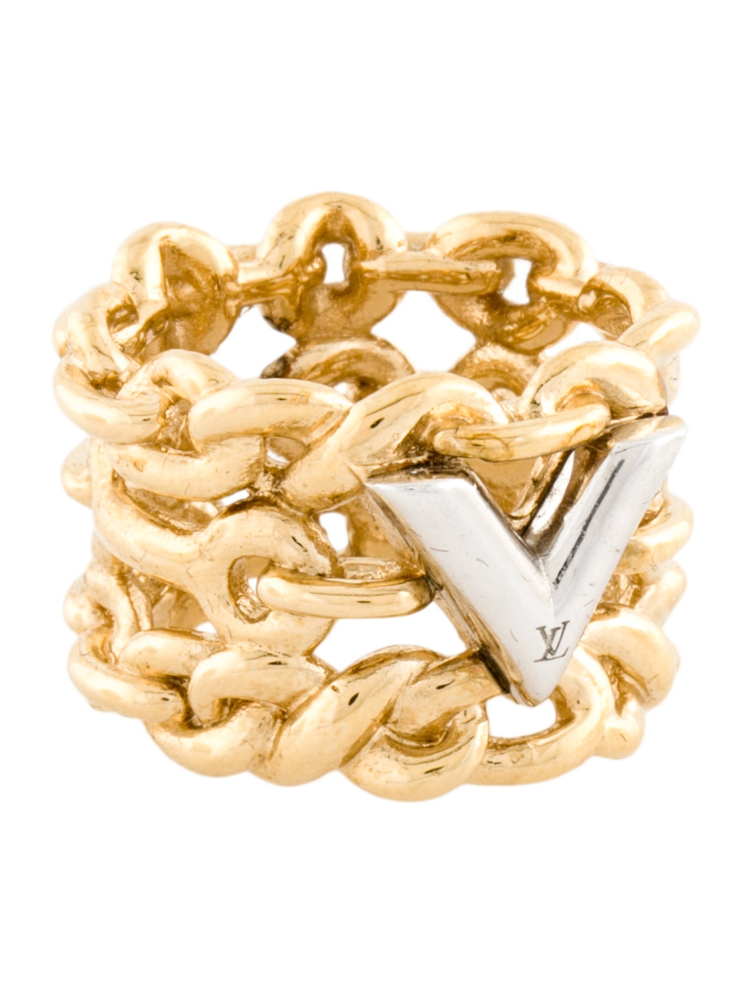 Louis Vuitton Logo Chain Band Ring