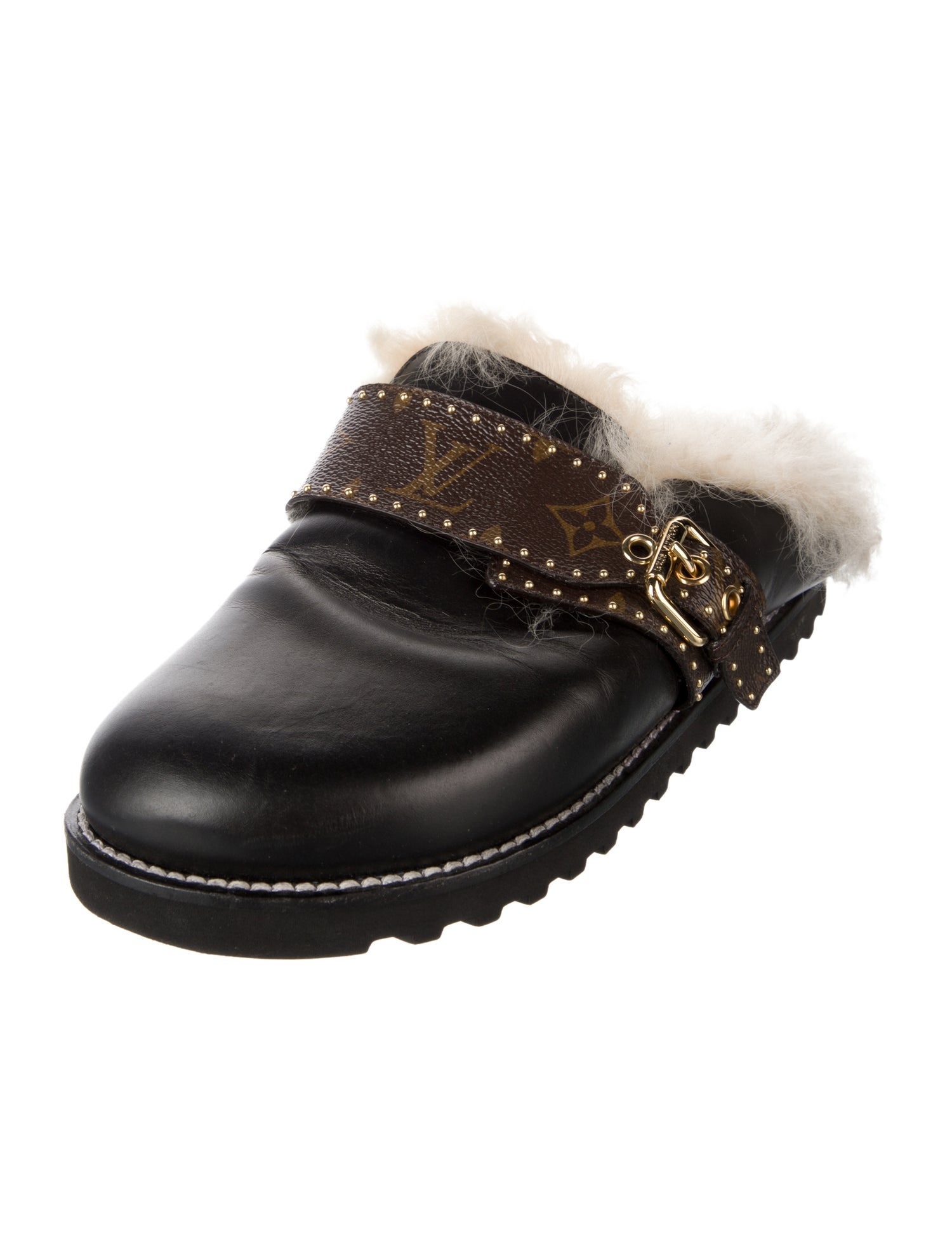 Louis Vuitton LV Monogram Leather Mules