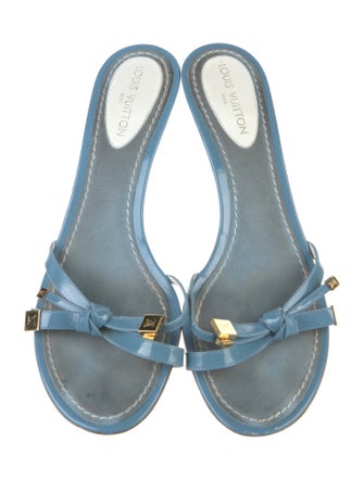 Louis Vuitton LV Monogram Patent Leather Slides