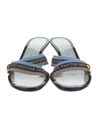 Louis Vuitton Canvas Striped Slides