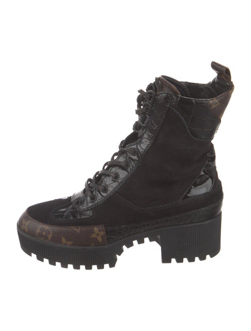 Louis Vuitton LV Monogram Suede Combat Boots