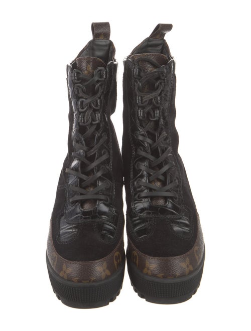 Louis Vuitton LV Monogram Suede Combat Boots