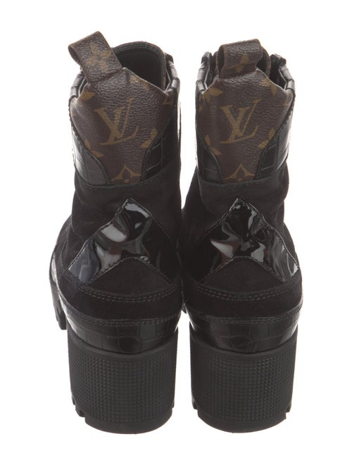 Louis Vuitton LV Monogram Suede Combat Boots