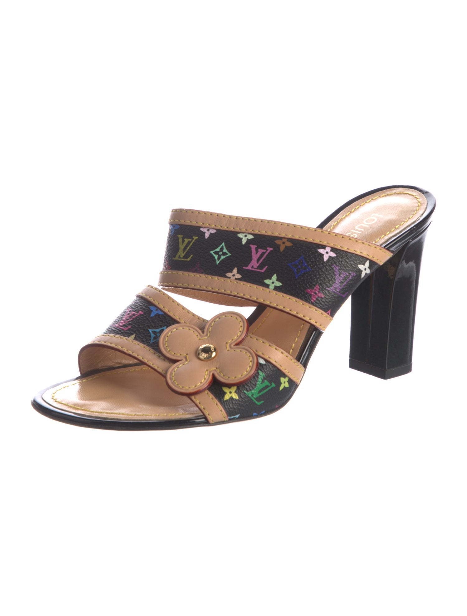Louis Vuitton 2004 Multicolore Monogram Pattern Slides