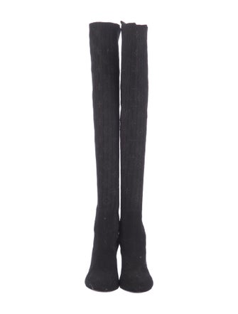 Louis Vuitton LV Monogram Embroidered Accent Sock Boots