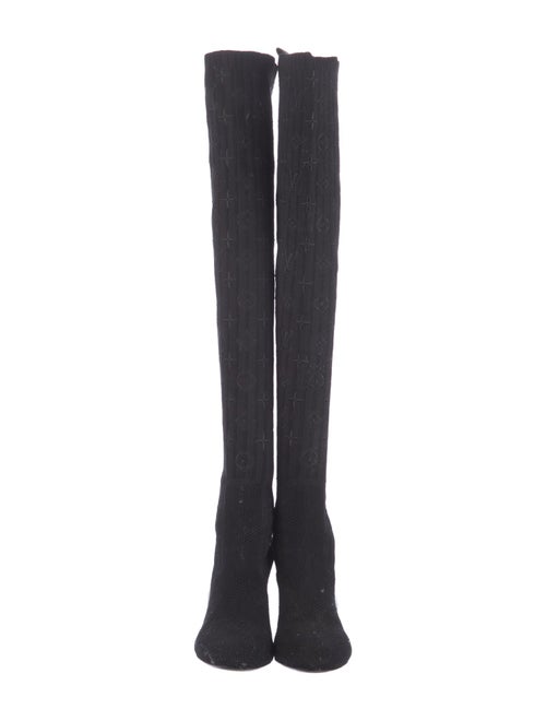 Louis Vuitton LV Monogram Embroidered Accent Sock Boots