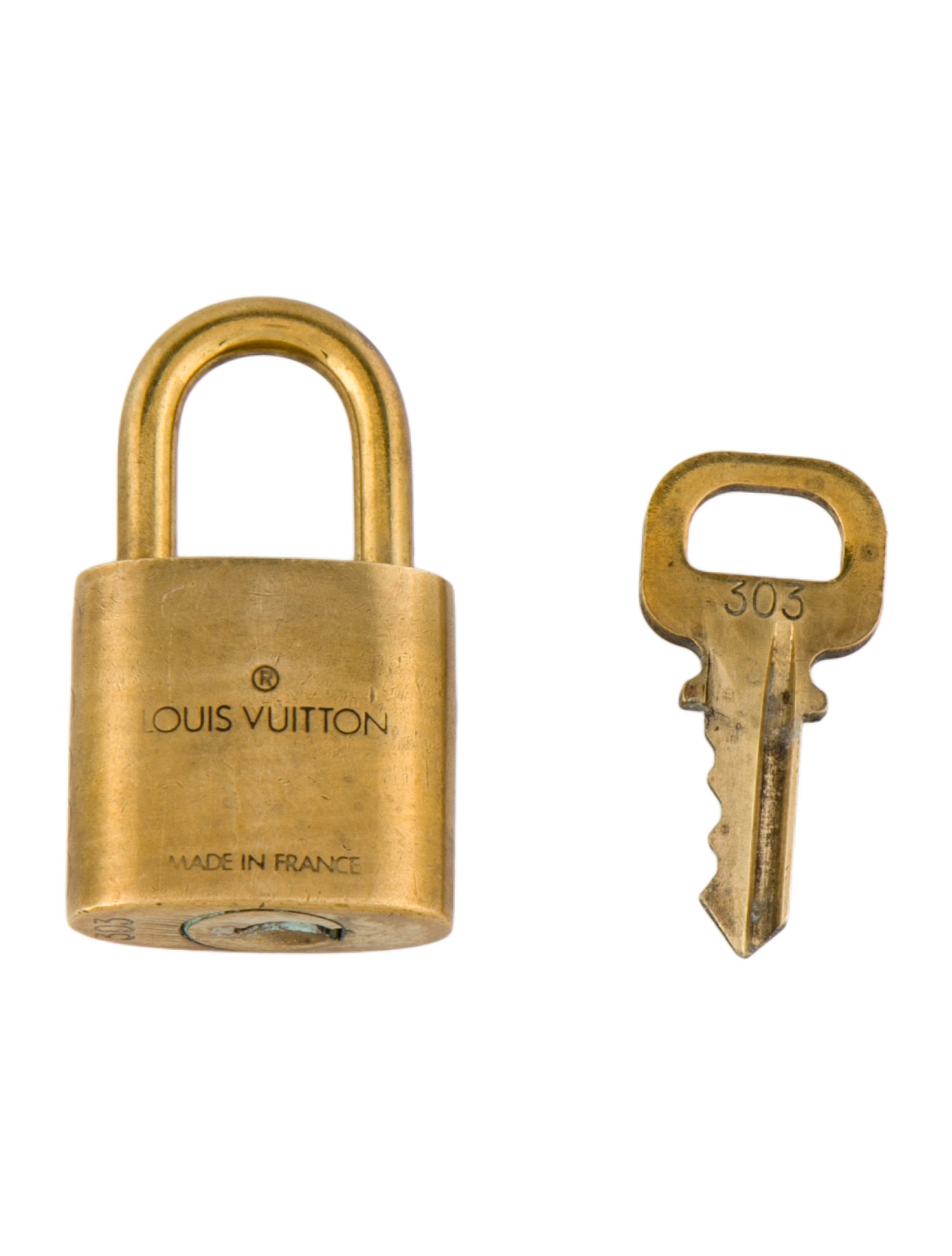 Louis Vuitton Brass Lock & Key Set