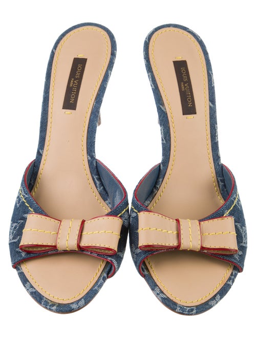 Louis Vuitton Monogram Pattern Denim Slides